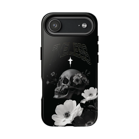 TIMELESS - Black Floral Skull iPhone Case