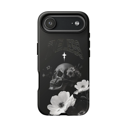 TIMELESS - Black Floral Skull iPhone Case